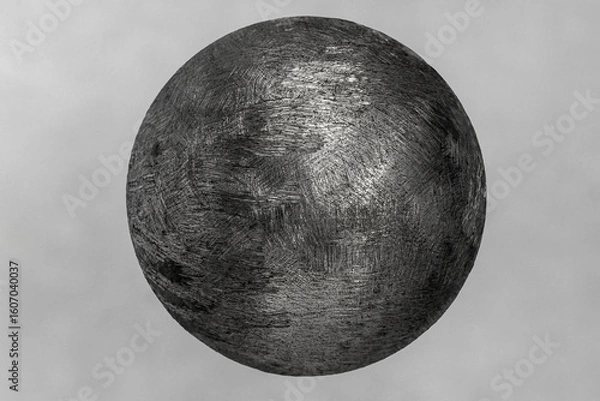 Fototapeta Striped sphere, metallic sphere, metal ball