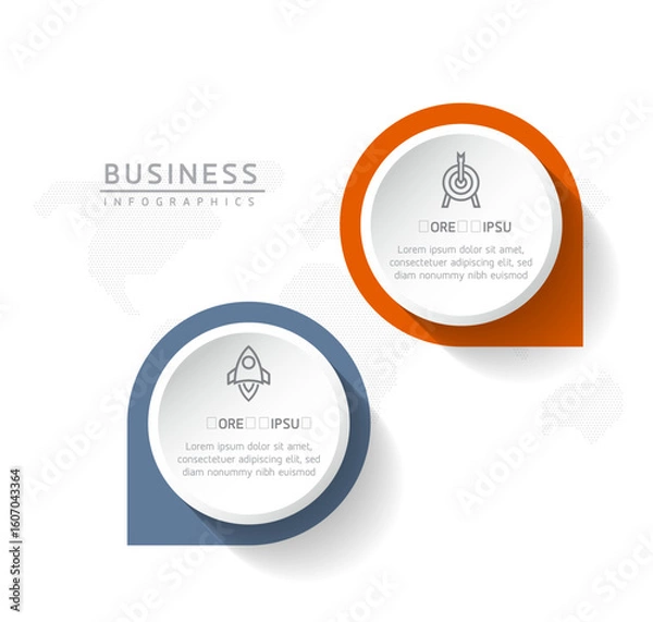 Obraz Vector business Presentation Connecting Steps Infographic Template
