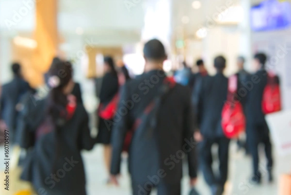 Fototapeta blur People Walking in the corridor of business center