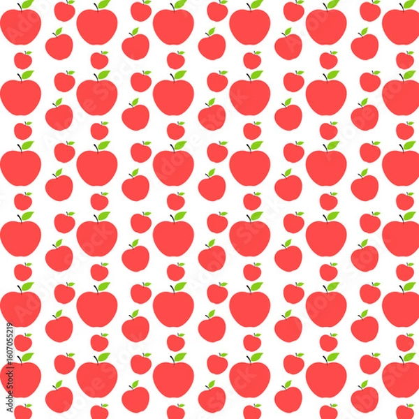 Obraz Red apple pattern. Vector illustration	