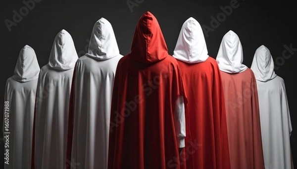 Obraz Cloaked Figures Leadership with Individuality, and Concept.