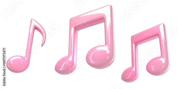 Obraz Shiny pink musical notes isolated on a transparent background image