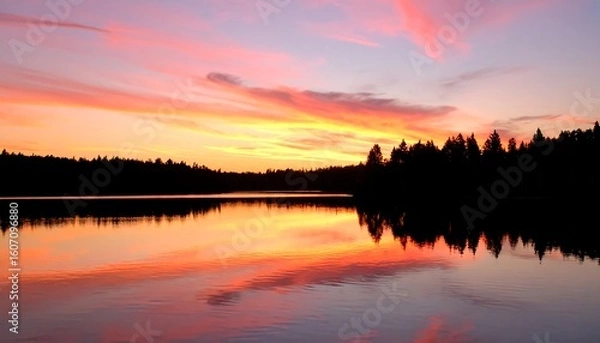 Obraz Serene sunset over a lake (2)