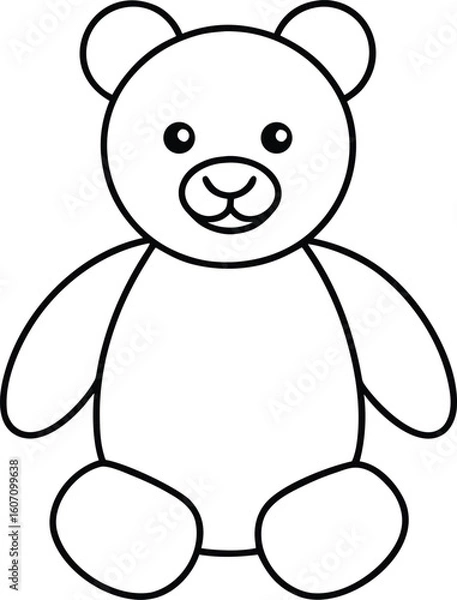 Obraz teddy bear icon line art vector illustration on transparent background	
