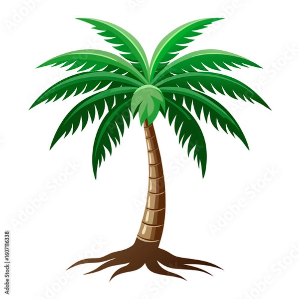 Fototapeta palm tree on white background