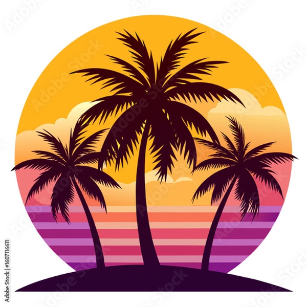 Fototapeta palm trees on the beach