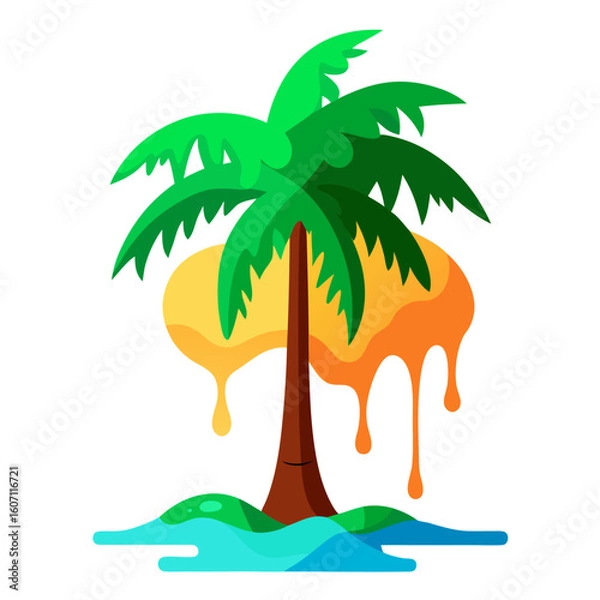 Fototapeta tropical island with palm trees