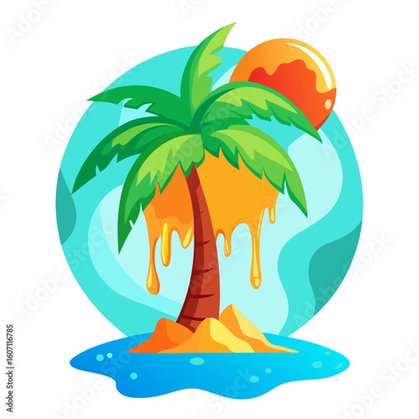 Fototapeta tropical island with palm trees