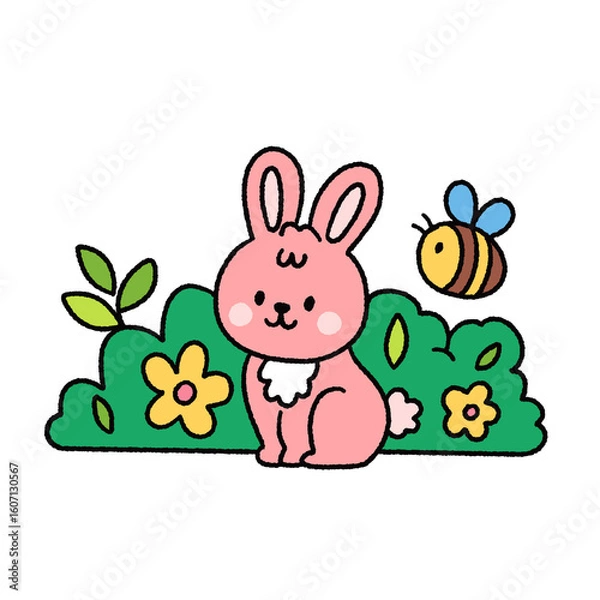 Obraz Cute nature bush cartoon element