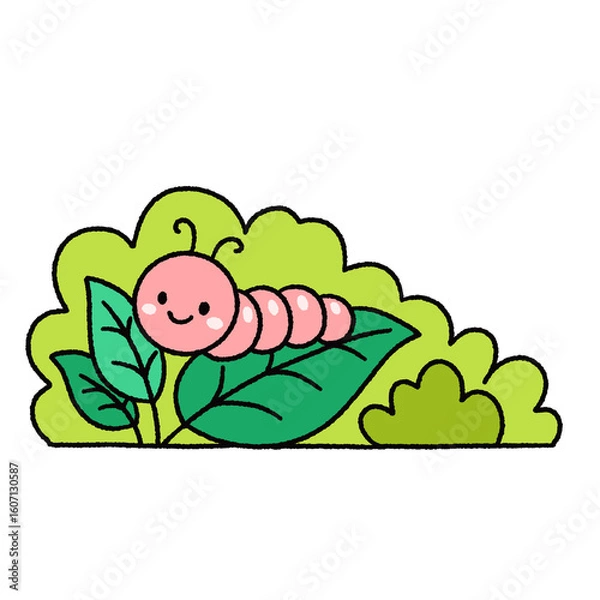 Obraz Cute nature bush cartoon element