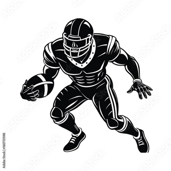 Fototapeta American football player vecto silhouette images