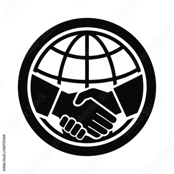 Obraz Hand holding a globe symbol representing global communication and internet connectivity