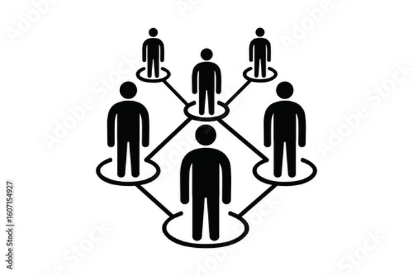 Fototapeta Connect with your team using this professional network illustration that shows collaboration, build your brand with this social networking symbol for business, marketing and communication
