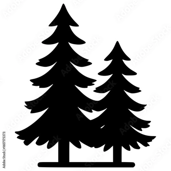 Fototapeta Pine tree vector icon for nature themes and designs