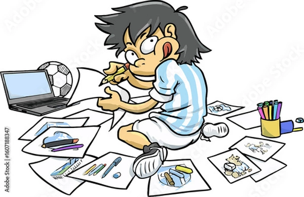 Obraz child drawing creative kid illustration