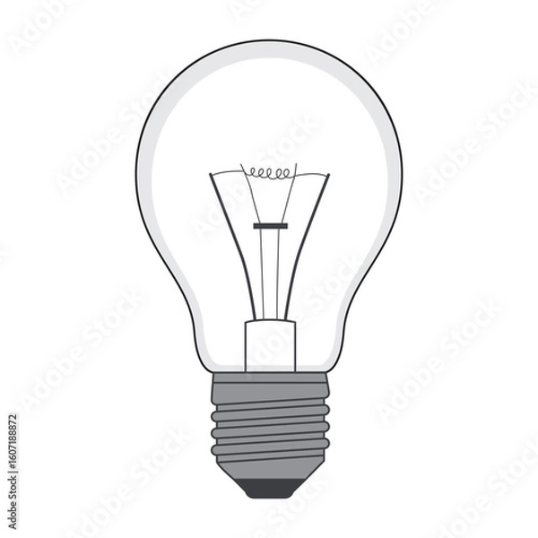 Fototapeta The light bulb is off on white background