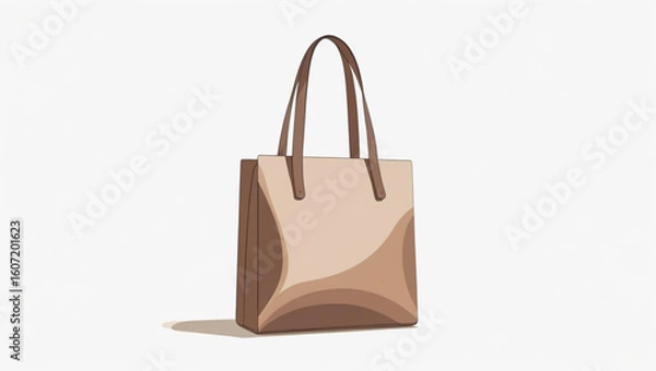 Obraz Sophisticated Brown Leather-Style Handbag with a Simple Design