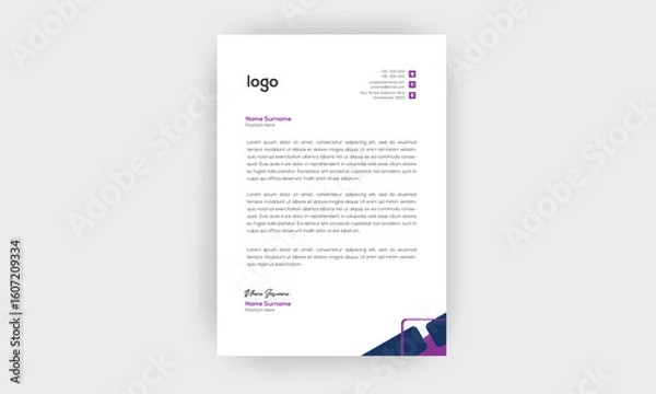 Obraz simple  and creative letterhead design