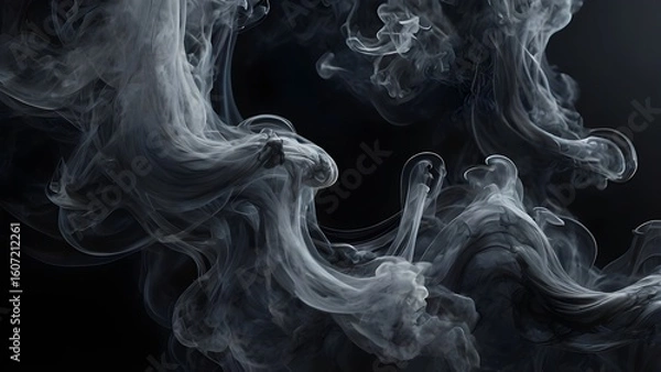 Fototapeta Monochrome Smoke Flow with Galactic Mood