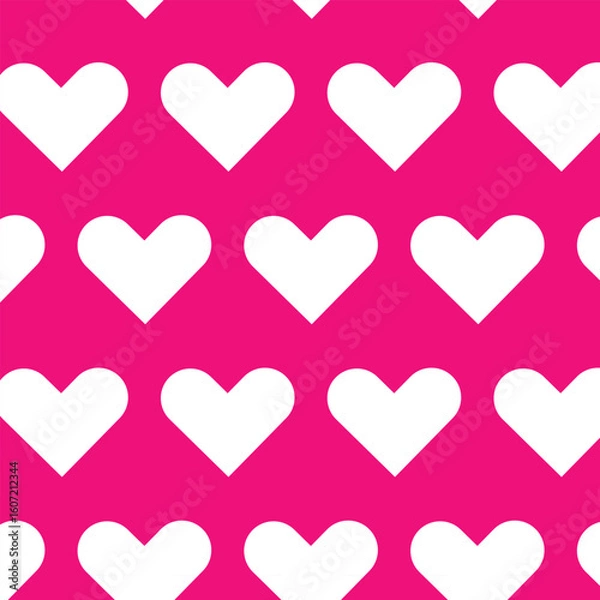 Obraz abstract white colour large heart shape pattern with pink background