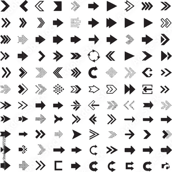 Fototapeta Mega Arrow Icon Set - Diverse Directions & Navigation Symbols