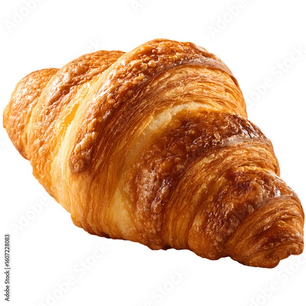 Fototapeta Golden croissant baked, on black for menu display, ad use, bakery pastries promo