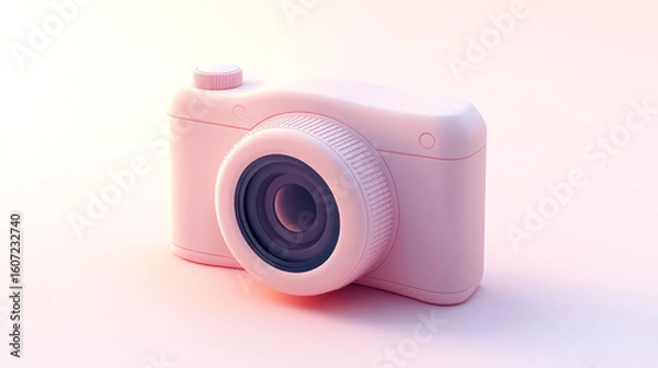 Fototapeta Pink digital camera By Generated AI