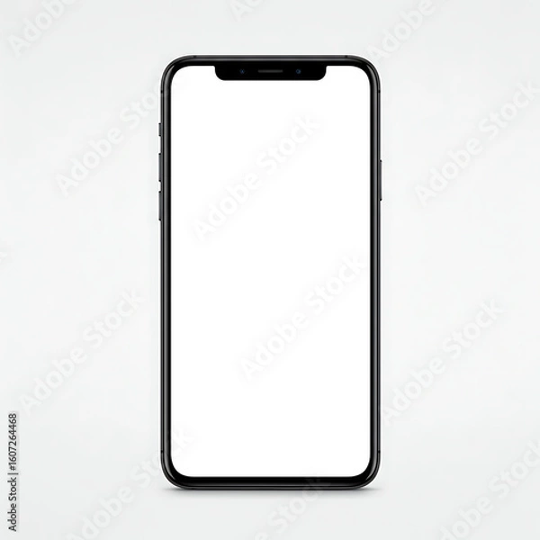 Fototapeta Realistic mobile phone with blank screen