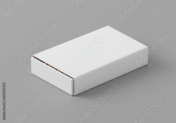 Fototapeta Blank open rectangular box with box separate lid isolated on gray background