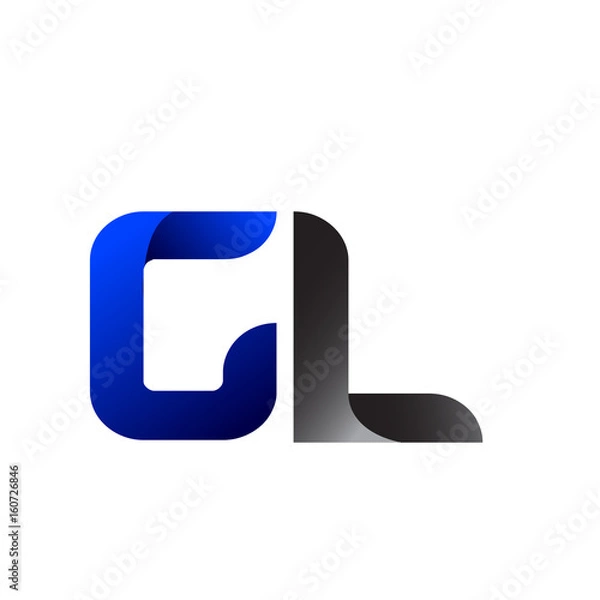 Fototapeta Modern Simple Initial Logo Vector Blue Grey GL