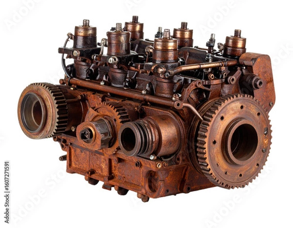 Obraz Rusty industrial engine part