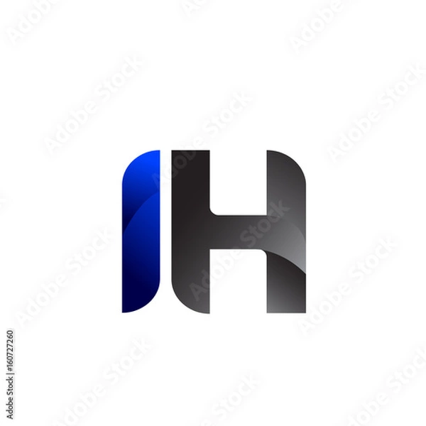 Fototapeta Modern Simple Initial Logo Vector Blue Grey IH