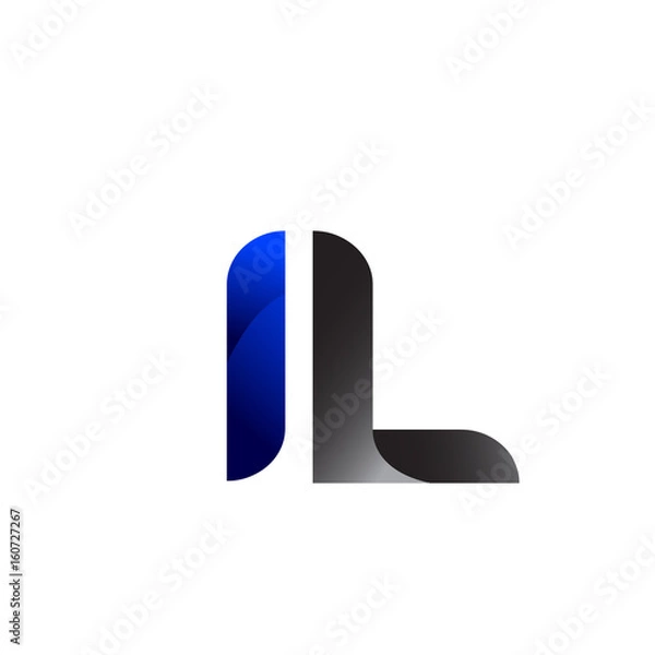 Obraz Modern Simple Initial Logo Vector Blue Grey IL
