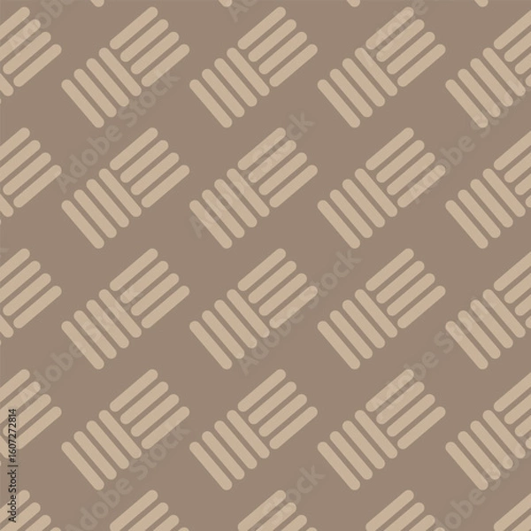 Obraz  tile pattern in diagonal strip, square seamless brown colour vector background.