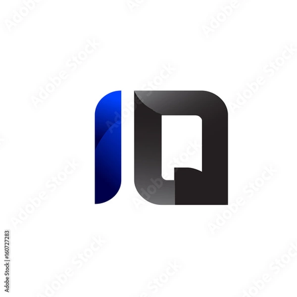 Obraz Modern Simple Initial Logo Vector Blue Grey IQ