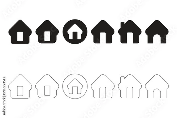 Obraz Home icon set. Simple house icon.