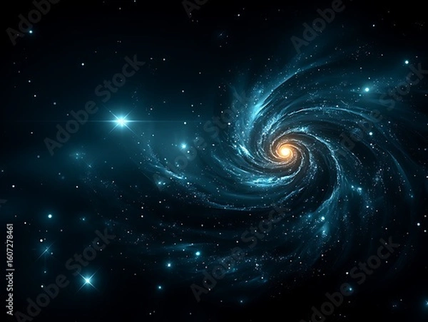 Fototapeta Spiral galaxy in deep space