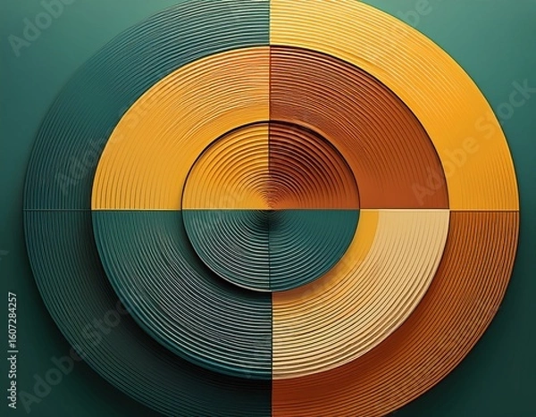 Fototapeta minimalist geometric abstract background with circular lines
