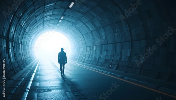 Obraz man in tunnel