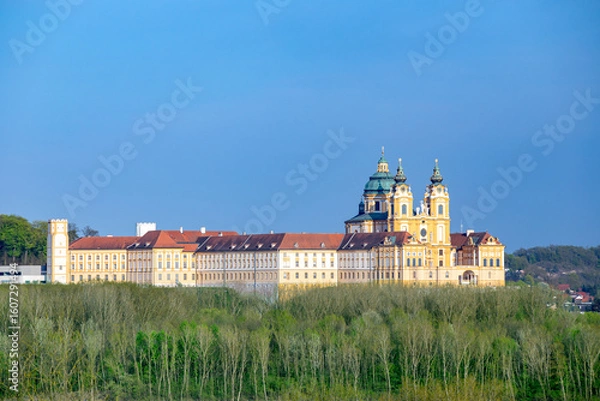 Fototapeta Convent Melk at river Danube in Lower Austria