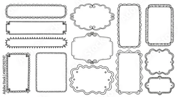 Fototapeta Decorative Frames Collection Elegant Vintage Borders and Empty Shapes for Design