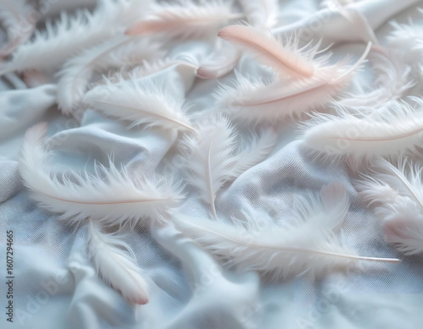 Obraz white feathers background