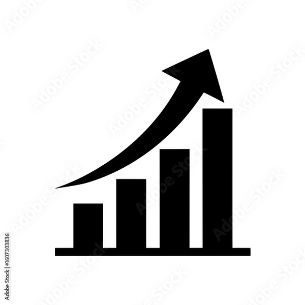 Fototapeta Abstract financial boost icon with rising arrow showing economic success concept