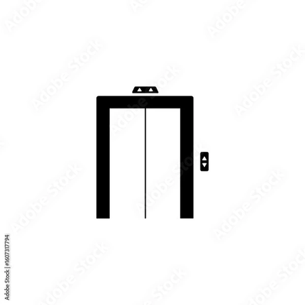 Obraz Elevator icon silhouette vector flat illustration design.