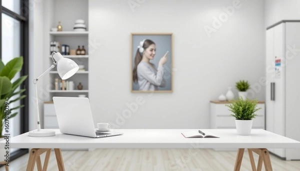 Fototapeta Modern Doctors Office with Exam Room Background