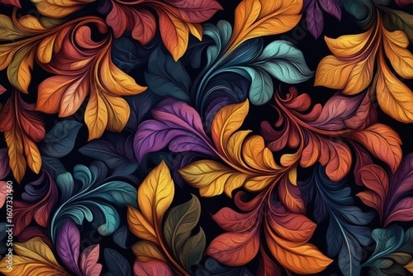 Obraz Ornate autumn leaves pattern (1)
