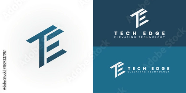Fototapeta Modern initial TE logo for Technology and IT features a clean geometric design that symbolically represents innovation and forward-thinking solutions, making it an excellent choice for a tech company.