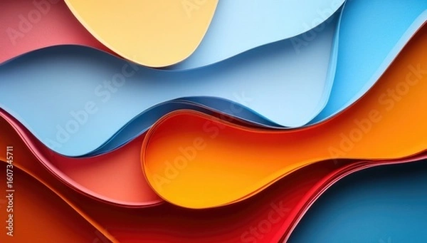 Fototapeta Abstract wavy layers of vibrant colors (1)