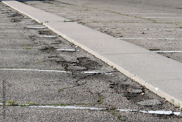 Obraz Damaged parking lot.
