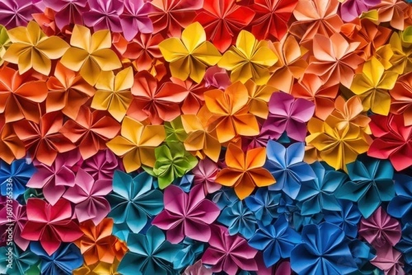 Obraz Colorful origami flower pattern